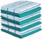 AMOUR INFINI Cotton Kitchen Dish Cloths Set of 8 - Highly Absorbent, Soft Terry Cleaning Cloths (Turquoise)