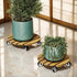 12 Inch 14 Inch 360 264 lbs Idzo Combo and Acacia Wood Rolling Round Planter Caddies for Plant Pots, Heavy Duty Plant