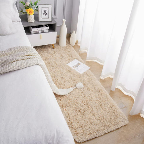 3x10 Chicrug Soft Runner Rugs for Bedroom Living Room Plush Fluffy Rug Feet, Shag Furry Area Rug Carpet Non Shedding