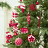 Set, 70 Christmas Tree Ball Ornaments ct Classical Red White Candy Train Theme Xmas Assorted Ornaments, Shatterproof
