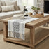 14x72 Inches Grey Table Runner with Tassel Gray & Cream Checks Geometric Design , Woven Washable Heavy Dresser Scarf