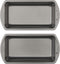 GoodCook Set of 2 Medium 8" x 4" Nonstick Steel Bread Loaf Pans, Gray