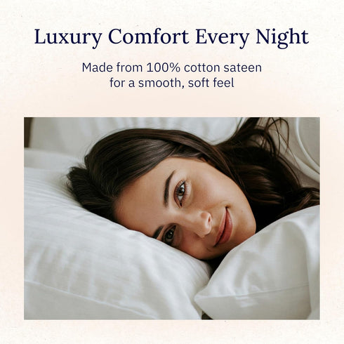 California Design Den Luxuriously Soft 600 Thread Count 100% Cotton King Size Pillowcase Set of 2