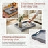 15.7 11.8 x1.6 Grey Decorative Tray, Rectangular Large Serving Tray with Handles, Plastic Coffee Table Tray