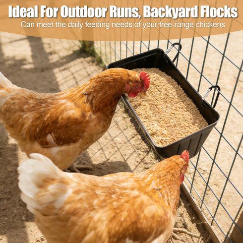 Bi fujian Feeders,5 Quart*2 Pack,Feeder Chicken Feeder Waterer,Hanging Goat Trough for Sheep Duck Poultry Dog, Fence