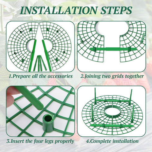10 4 Pcs Round Strawberry Plant Support, Strawberry Plants Holder with Legs, Strawberry Plant Protector for Garden