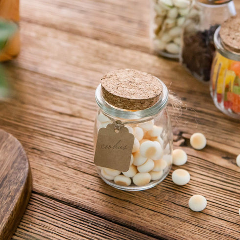 Brajttt 30 Pack, 7 oz Mini Yogurt Jars Glass Favor Jars with Cork Lids, Pudding Containers with Lids, Mason Jar Wedding