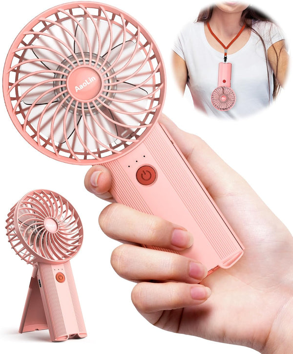 Mini Portable Folding Handheld Fans, USB Rechargeable Personal Fan, 4-speed 3-in-1 Silent Fan for Summer Travel, Kids