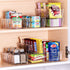 Puricon 4 Pack Pantry Organization Bins for Kitchen Fridge Countertop, Stackable Clear Plastic Storage