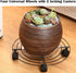 3 Packs 13.8 Inches Large Metal Plant Caddy with Wheels Plant Dolly Heavy Duty Rolling Plant Stand with Casters