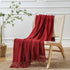 BATTILO HOME Christmas Red Throw Blanket, Textured Soft Burgundy Decorative Knitted Blanket, 50"x60"