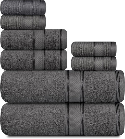 Casa Lino Bath Towel Set of 8 (2 Bath Towels, 4 Wash