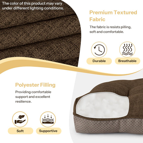 1 Pack 16" 16" 4" Kitchen Chair Cushions Tufted Dining Chair Cushions with Non Slip Backing and Ties Indoor Comfortable