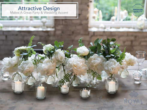 Royal Imports Hanging Oyster Votive Tealight Glass Candle Holder - Set of 6 for Wedding & Home Decoration