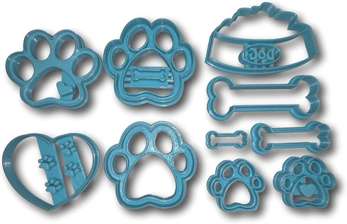 Dog Bone and Paw Limited Edition Cookie Cutter Set - Set of 10