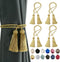 BEL AVENIR 4 Pack Handmade Curtain Tiebacks with Tassel, Decorative Curtain Holdbacks (Gold, 4 Pack)