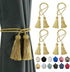 BEL AVENIR 4 Pack Handmade Curtain Tiebacks with Tassel, Decorative Curtain Holdbacks (Gold, 4 Pack)