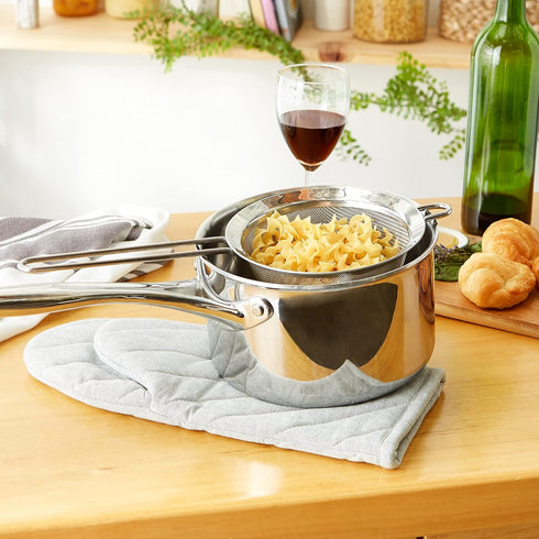 RSVP International Endurance Kitchen Collection, Stainless Steel Fine Mesh Sieve/Colander, 6.25-Inch