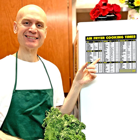 Air Fryer Cooking Times Chart Magnet - Extra Large Easy to Read Magnetic Cheat Sheet for Healthy Cooking