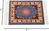 Set of 4 Rug Table Coasters - Oriental Design Fabric Carpet Drink Mats, Absorbent, Rectangular, Red Black Blue