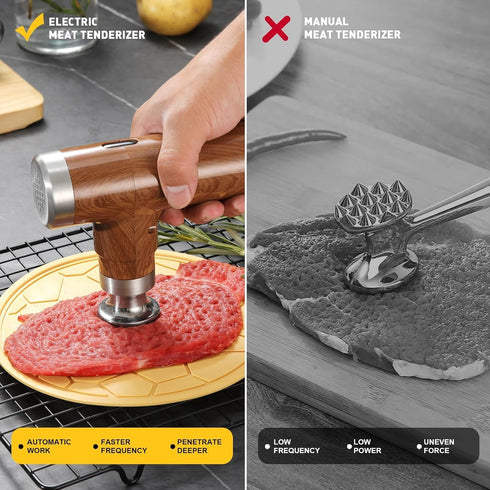 2 (N-09) Electric Meat Tenderizer Tool,Cordless Meat Tenderizer Machine with Stainless Steel Meat Mallet,Kitchen