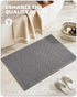 Color&Geometry Chenille Rubber Backed Gray Bathroom Rugs, Non-Slip, Absorbent, Quick Dry, Washable - 16"x24" Small Bath