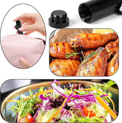 ROBOHOOK 3 Pack Metal Spice Dispenser, Portable Mini Leakproof Food Shaker, Waterproof outdoor Pepper Camping Spice