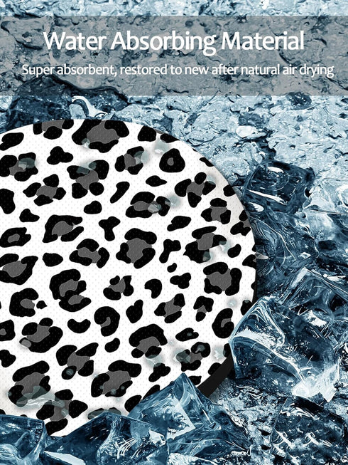Cute Cup Holder Coasters for Car with Fingertip Grip, Auto Accessories for Women & Men, Pack of 2 (Snow Leopard)