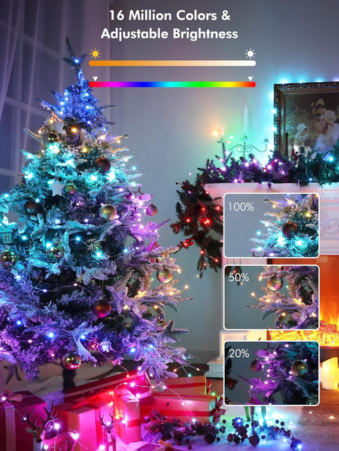 66FT 200 Dimmable 4th Brizled Smart Fairy Lights, LED St. Patrick's Day Green String Lights WiFi Smart App & Voice