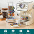 8 Oz Set 4,Bohemian Cafe-03 vancasso Stackable Espresso Cups with Saucers and Metal Stand of Ceramic Cappuccino Cups