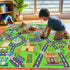 4x5 Kids Room Rug - Soft & Non-Slip Ft Town Car Rugs City Map Play Mat, Childrens Road Carpet Washable Playmat