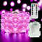 suddus Pink Fairy Lights Battery Operated Outdoor Waterproof, 33ft 100 Led String