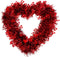 Ochine Tinsel Heart Wreaths Garland, Red Heart Shaped Wreaths Decor for Valentines' Day Wedding Party Decorations