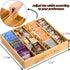 2 Pack Lyellfe K Cup Holder for Drawers, Bamboo Tea Bag Organizer with Adjustable Dividers, Silverware Utensil Flatware