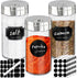 Segarty Spice Jar Set with Labels - 3 Pack 6oz Glass Jars with Shaker Lids, 136 Labels Stickers and 1 Chalk Marker
