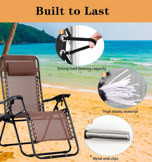 Luccov 17" 19" 21" 4 Wide Zero Gravity Chair Replacement Fabric, Repair Cloth with Gravity Chair Replacement Cord
