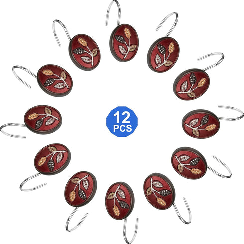 Popular Bath Aubury Collection Shower Hooks, Burgundy