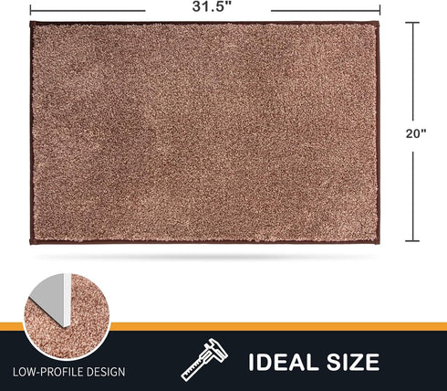 PURRUGS 20"x31.5" Non-Slip Machine Washable Doormat - Super Absorbent Entry Rug for Front & Back Doors