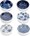 Ceramic Dipping Bowls Set of 6, 3 Inch Pinch Bowls for Sushi, Snack, Soy, BBQ, 2.5 Oz Blue and White