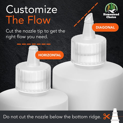 7-Pack Plastic Squeeze Bottles for Sauces, 16oz, BPA Free, with Cap
