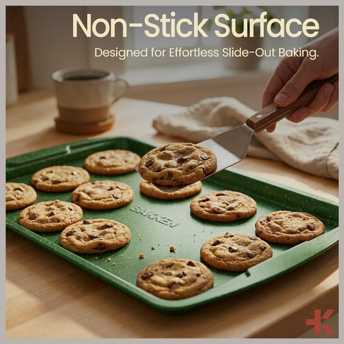 Bakken- Swiss Set Commercial Sets, 450 Set 6 BAKKEN Kitchen Baking Pan - Nonstick Green Marble Coating, Grade Carbon