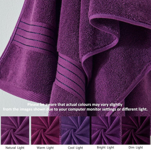 COZYART Set, Set 3 1 1 1 650 Luxury Purple Bath Towels Turkish Cotton Hotel Large Towels for Bathroom, Thick Bathroom