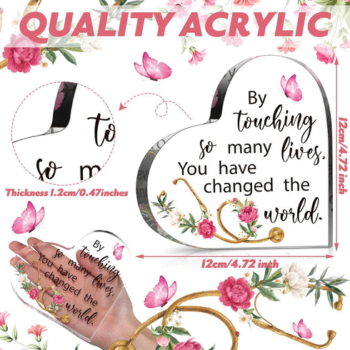 Practitioner(4.7 4.7 Inch) Karenhi Nurse Gifts for Women Nurse Appreciation Gifts Heart Shaped Acrylic Keepsake Crystal