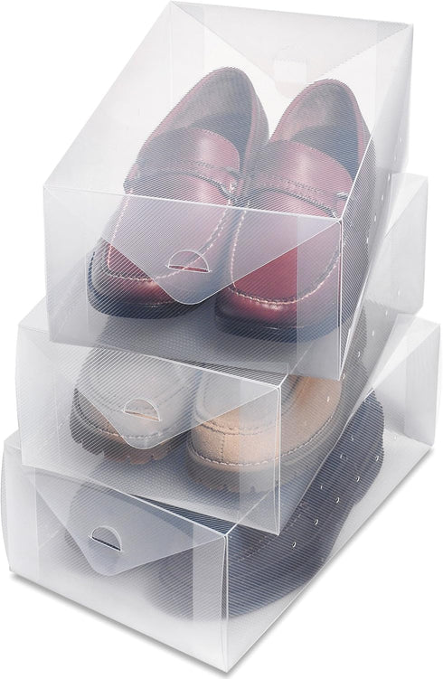 Whitmor Clear Vue Men's Shoe Box, Set of 3