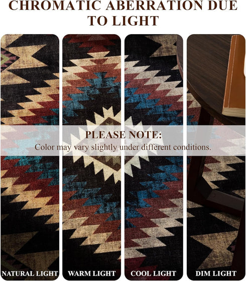 4x6,Machine YIHOUSE Rustic Cabin Area Rug Washable Lodge Bear Rug,Non-Slip Low Pile Print Pattern Western Aztec Rug