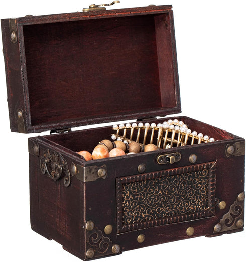 Rustic Studded Index/Recipe Card Box with Antiqued Latch, Large