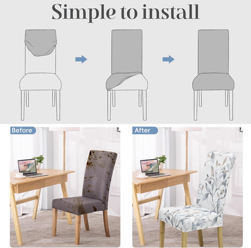 Set 6, Dining Chair Covers, Dining Room Chair Cover of Stretch Kitchen Chair Covers, Detachable Washable Chair Cover