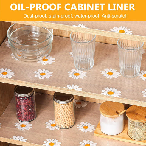 INNOLITES Shelf Liner for Kitchen Cabinets, Non-Adhesive, Washable Oil-Proof Easy to Cut for Storage 11.8" x 236"