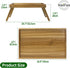 VaeFae Acacia Bed Table Tray, Wooden Breakfast Tray with Folding Legs, Bed Tray for Eating and Laptop, Eating Trays