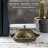 Crystalia Traditional Candy Bowl with Lid, Decorative Ellipse Turkish Delight Container, Ottoman Design Serving Dish